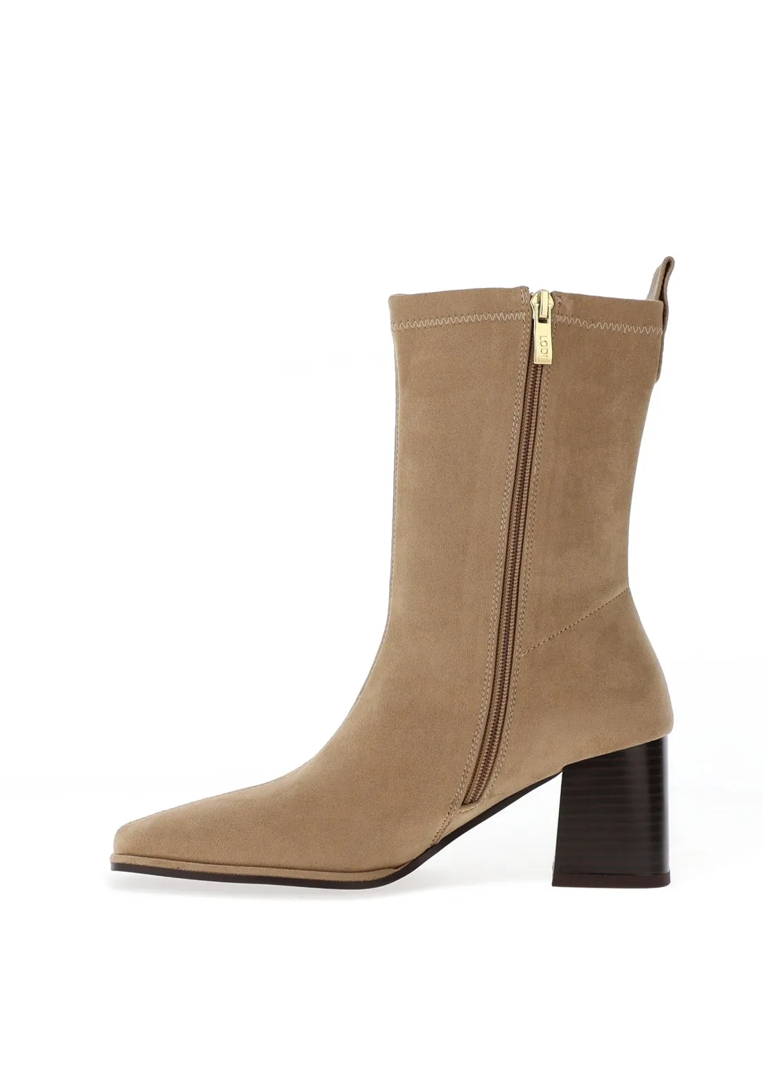 Lodi Love Antelina Block Heeled Boots, Beige