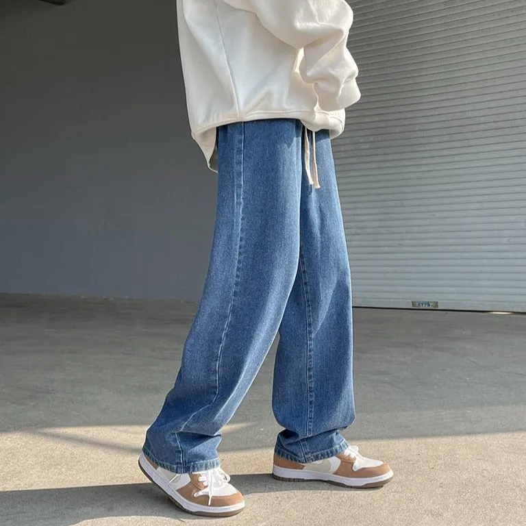 Loose Fit Drawstring Jeans