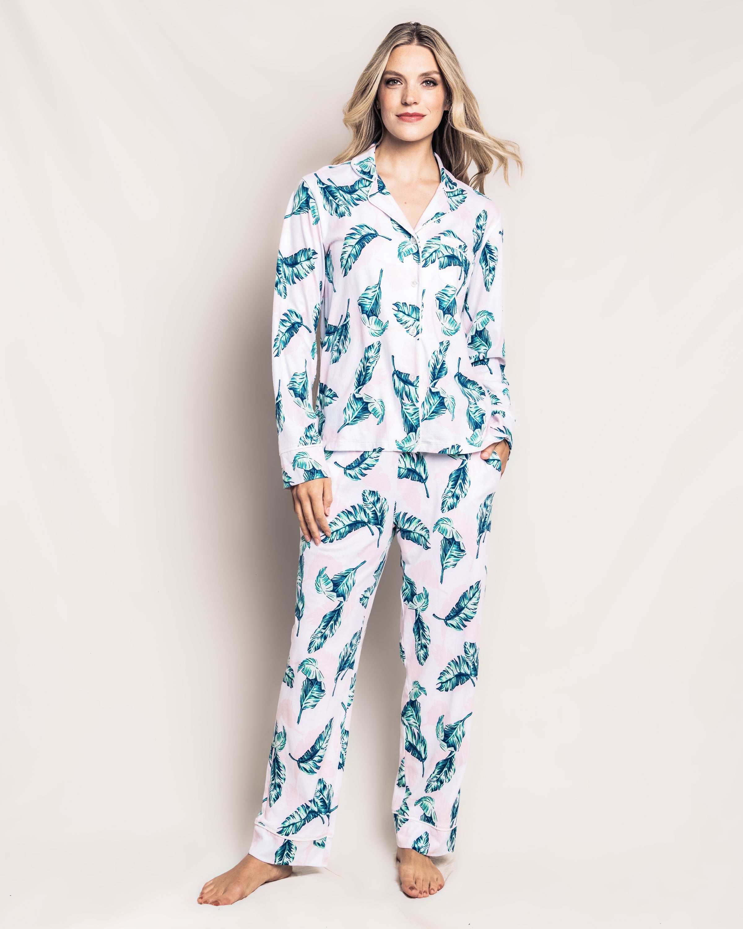 Luxe Pima Cotton St Tropez Palms Pajama Set