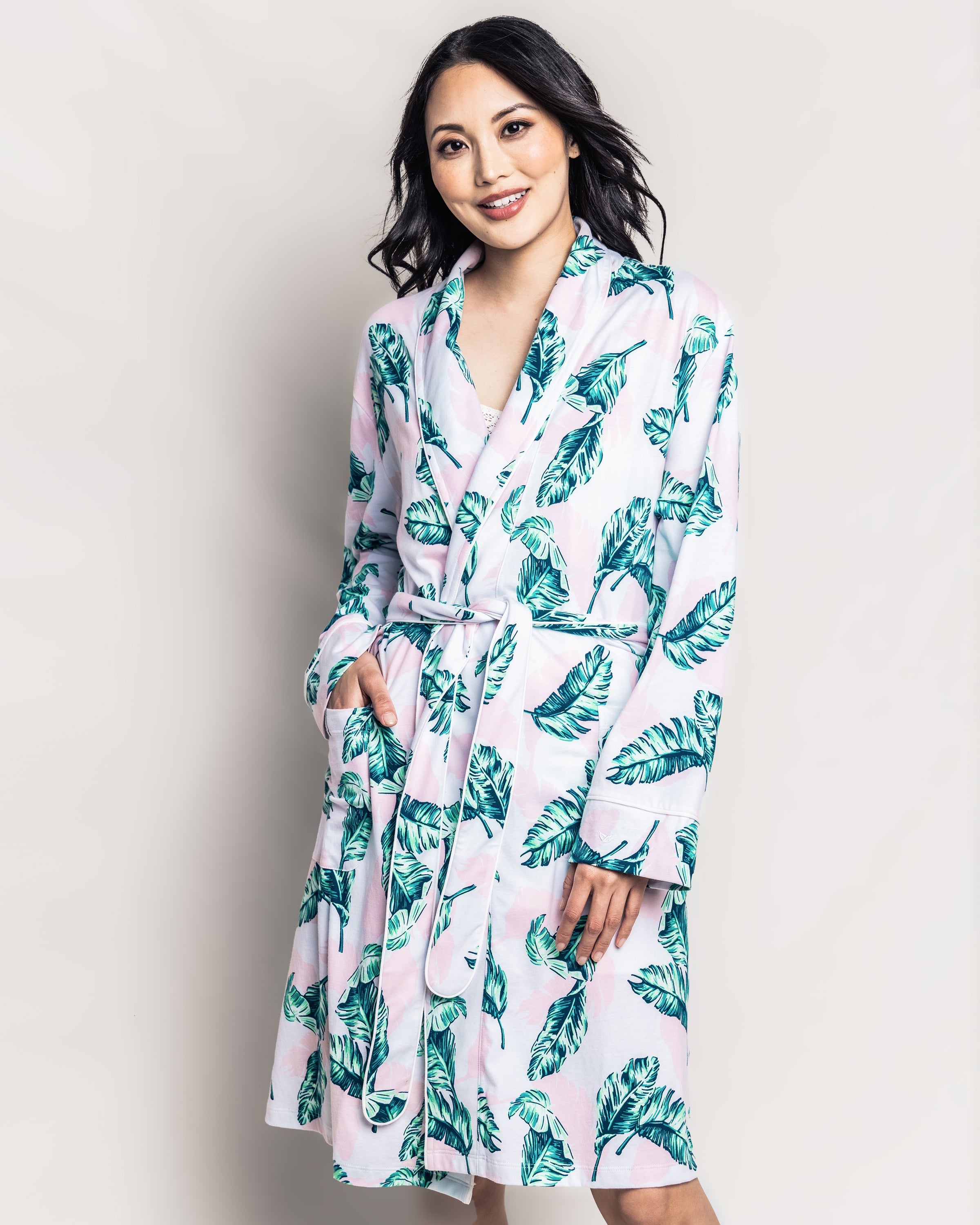 Luxe Pima Cotton St. Tropez Palms Robe