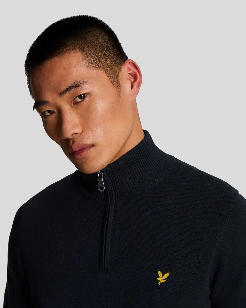 Lyle & Scott Knitted Quarter Zip Jumper Dark Navy