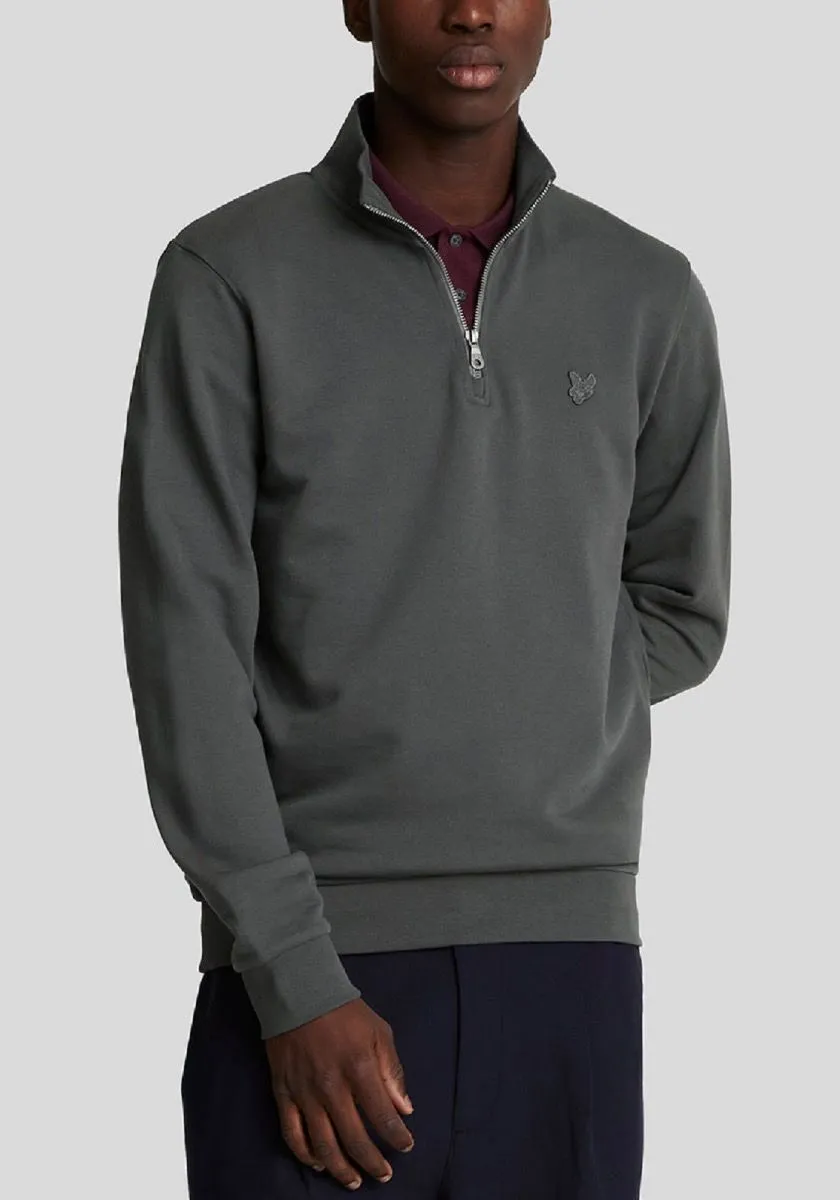 Lyle & Scott Quarter Zip Sweatshirt Jumper Gunmetal