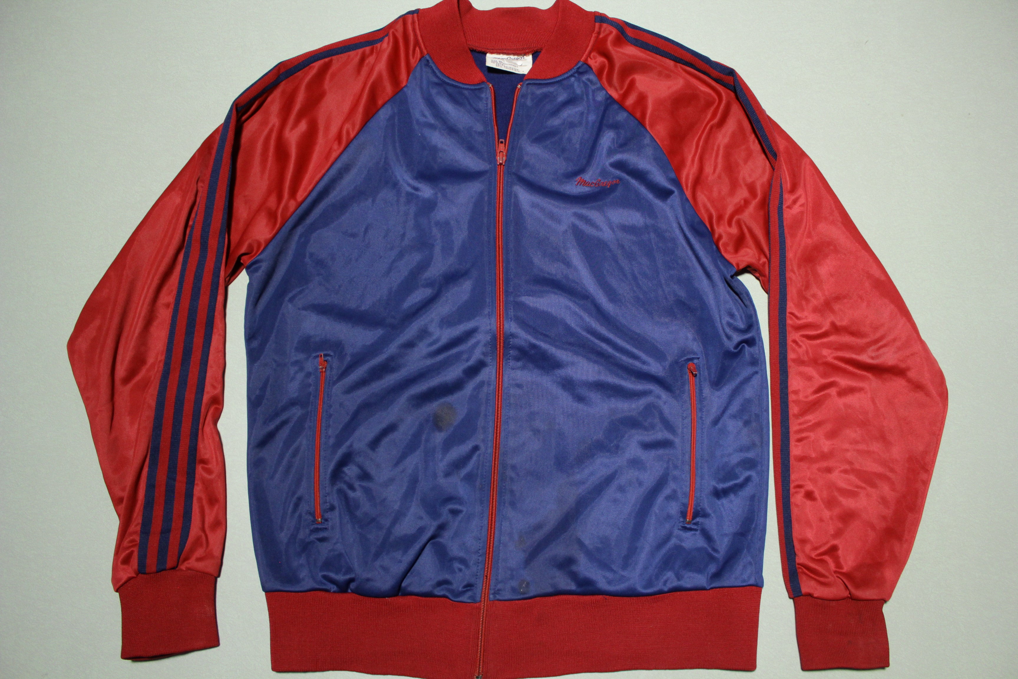 MacGregor Vintage 80's Striped Zip Up Track & Field Jacket