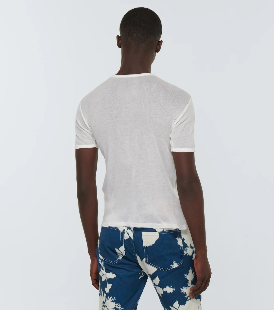 Maison Margiela  |Crew Neck Silk Plain Cotton Short Sleeves Designers