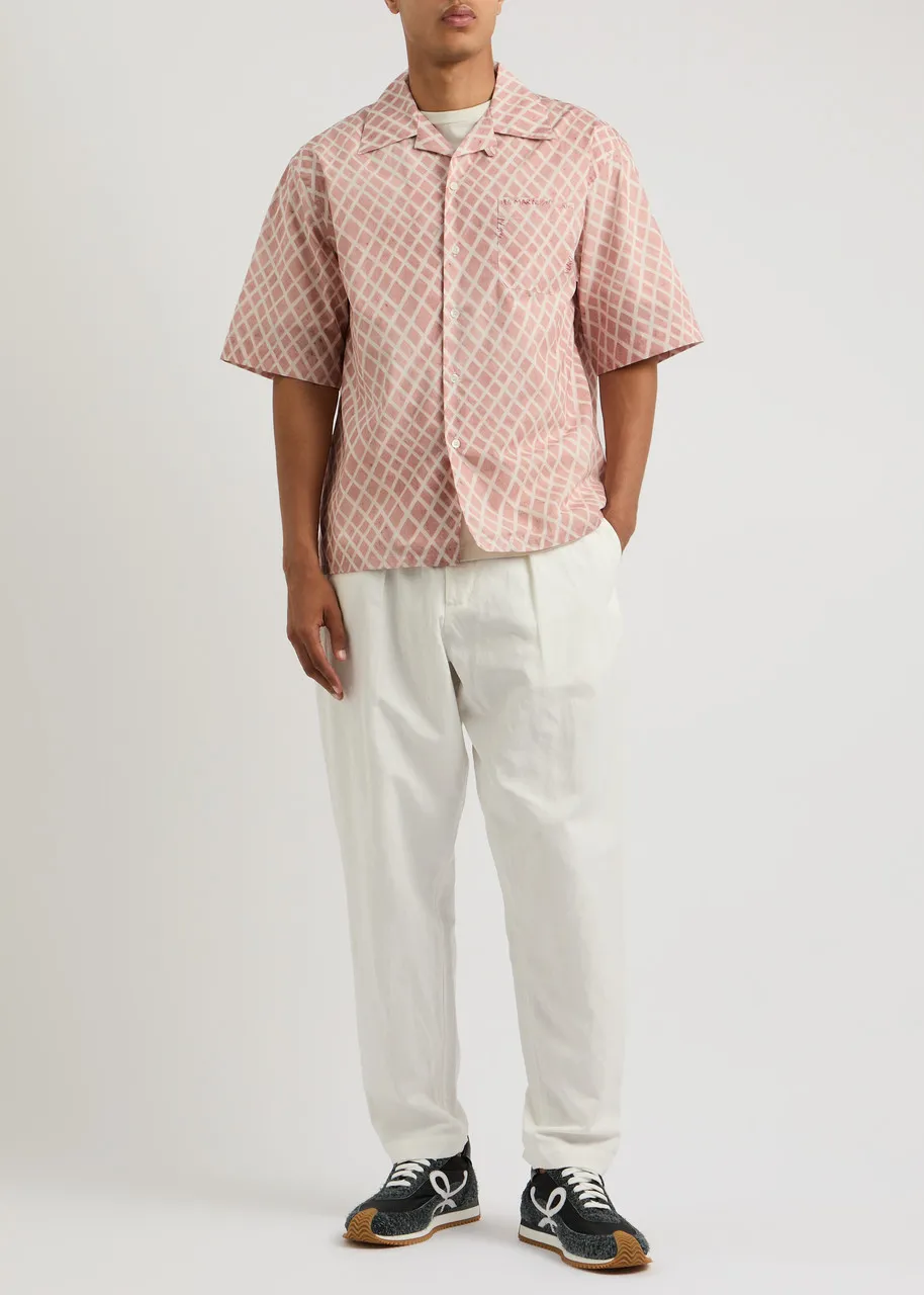 MARNI Printed logo cotton-poplin shirt  -                         -                     -                