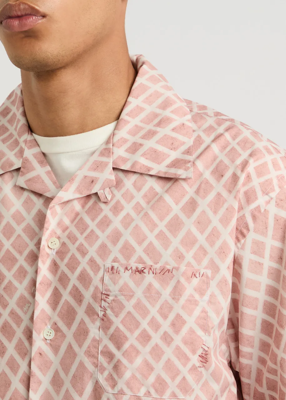 MARNI Printed logo cotton-poplin shirt  -                         -                     -                