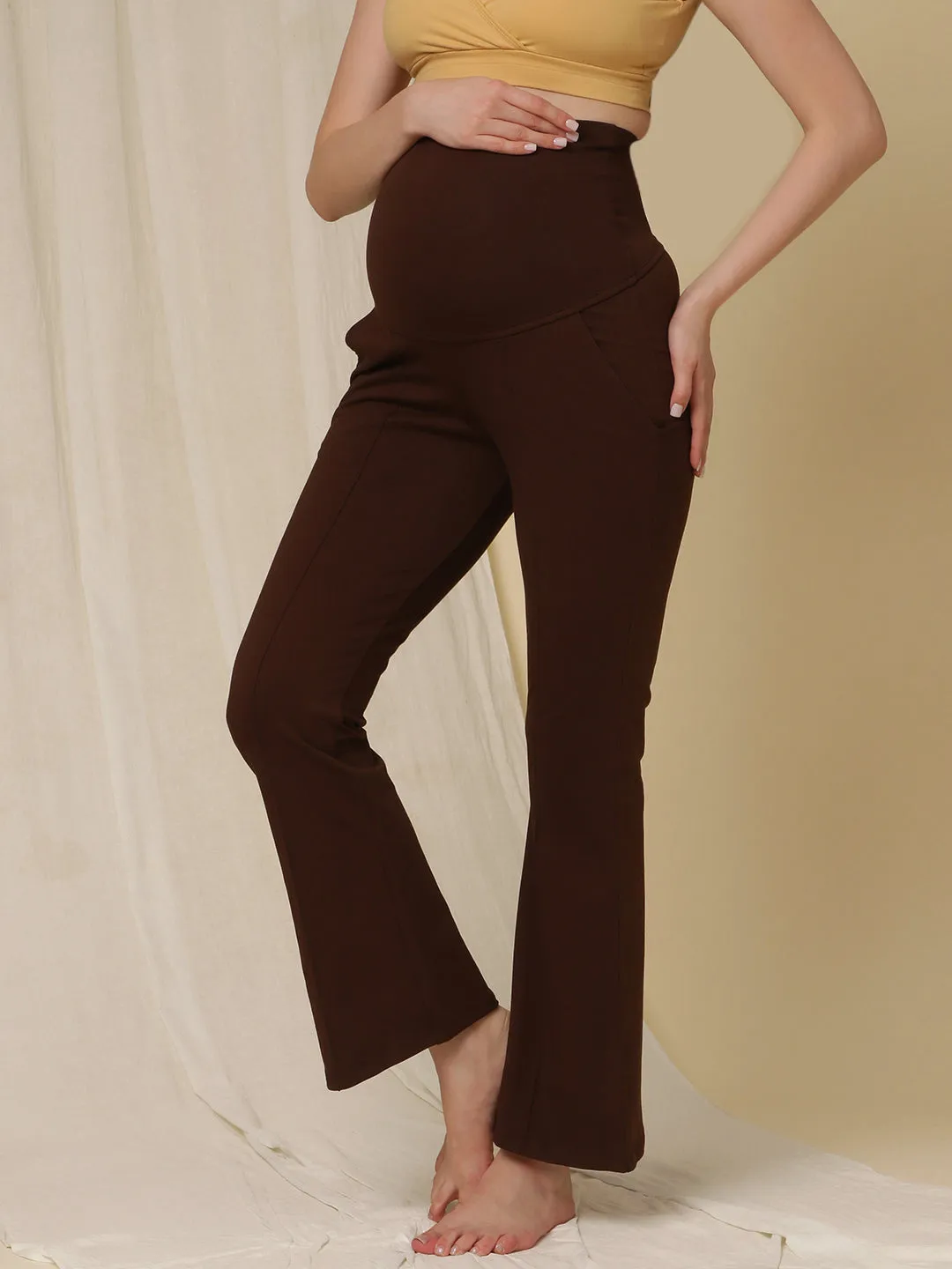 Maternity Bootcut Pants- Winter (French Terry Lined)