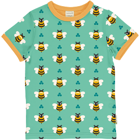 Maxomorra Bee Organic Cotton Printed Short Sleeved Top