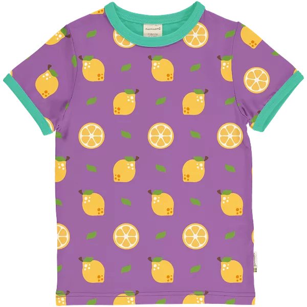 Maxomorra Lemon Organic Cotton Printed Short Sleeved Top