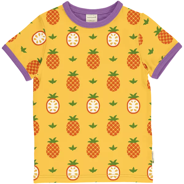 Maxomorra Pineapple Organic Cotton Printed Short Sleeved Top