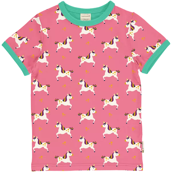 Maxomorra Unicorn Organic Cotton Printed Short Sleeved Top