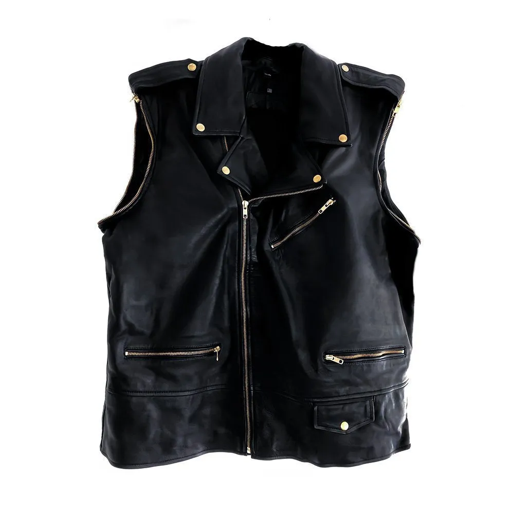 Men's leather moto jacket