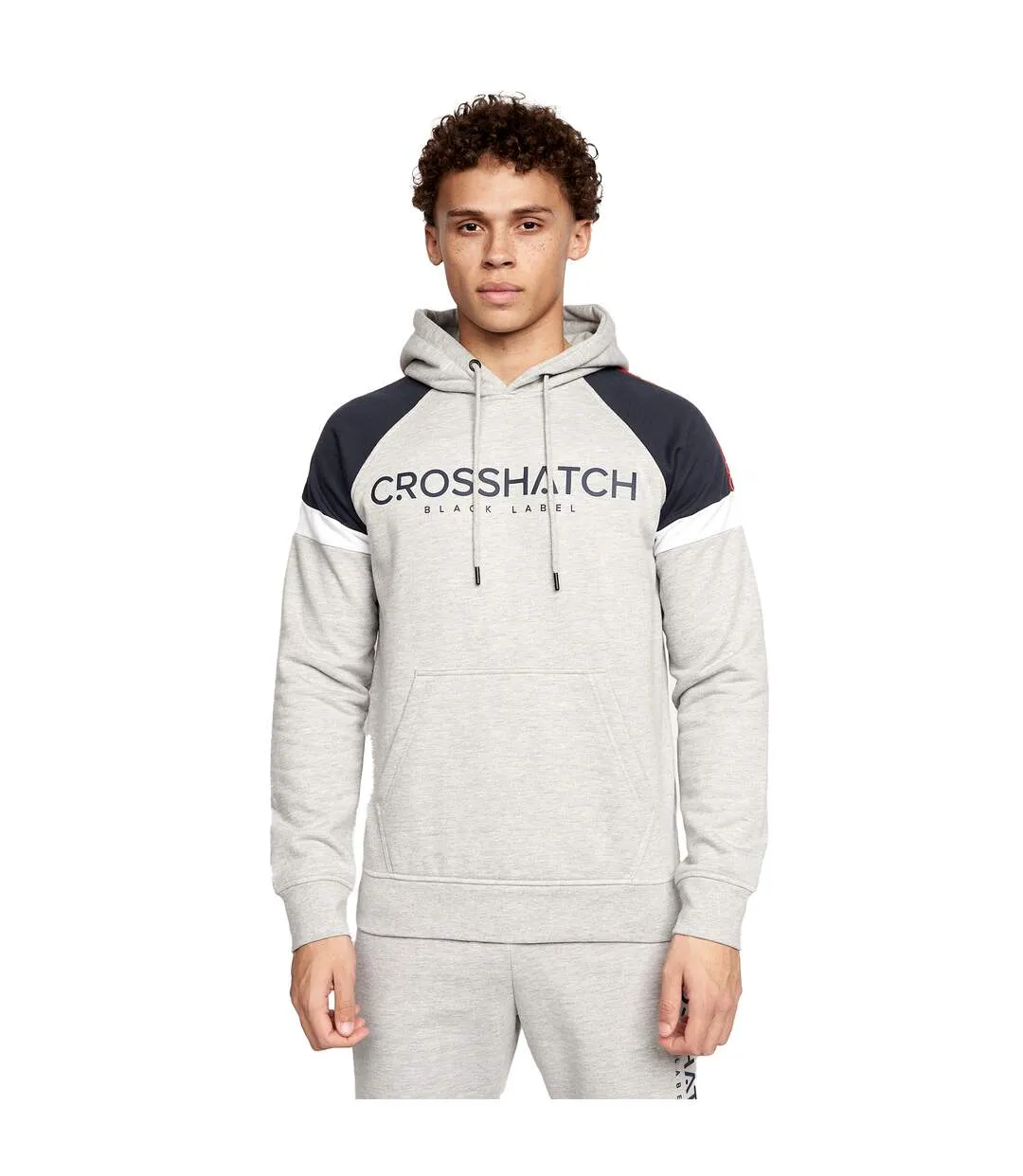 Mens reginald hoodie and shorts set grey marl Crosshatch