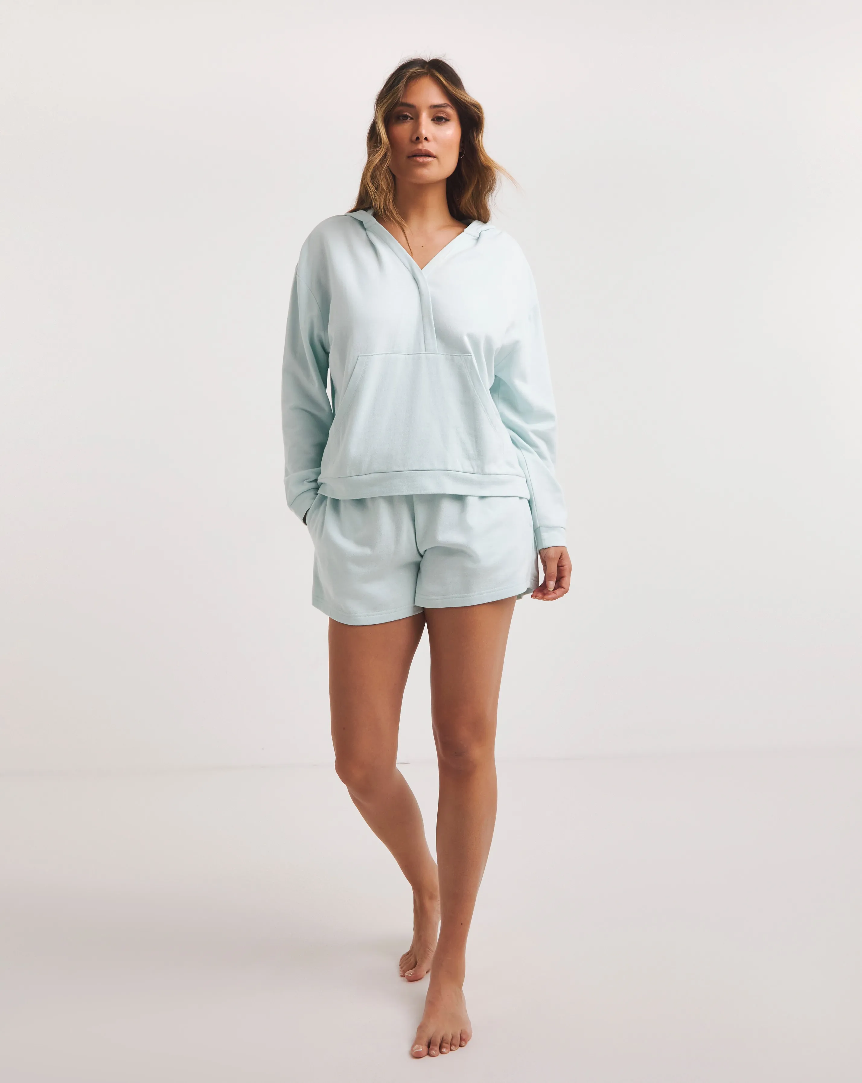 Mock Wrap Hoodie and Short Lounge Set