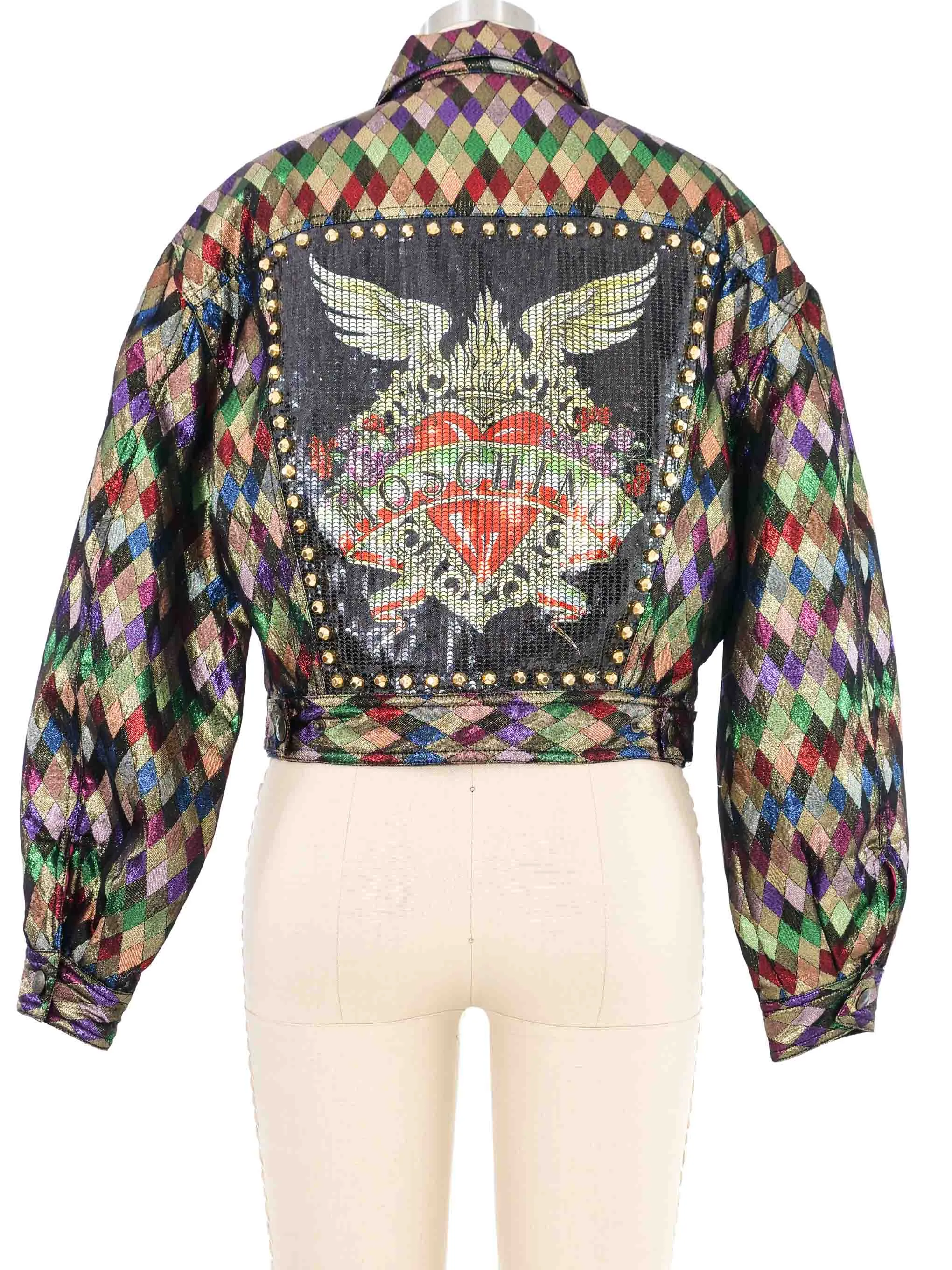 Moschino Harlequin Lamé Bomber Jacket