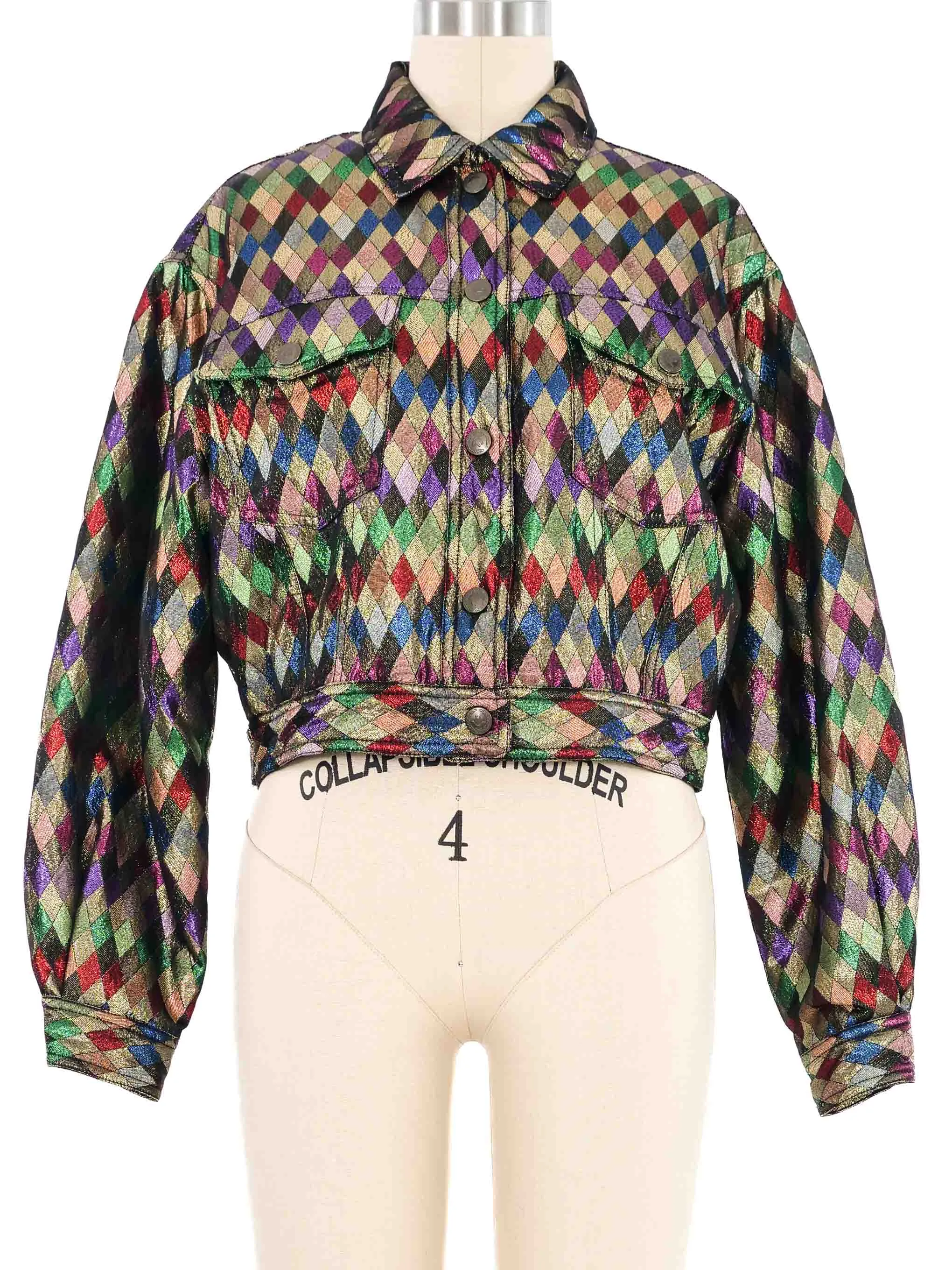 Moschino Harlequin Lamé Bomber Jacket