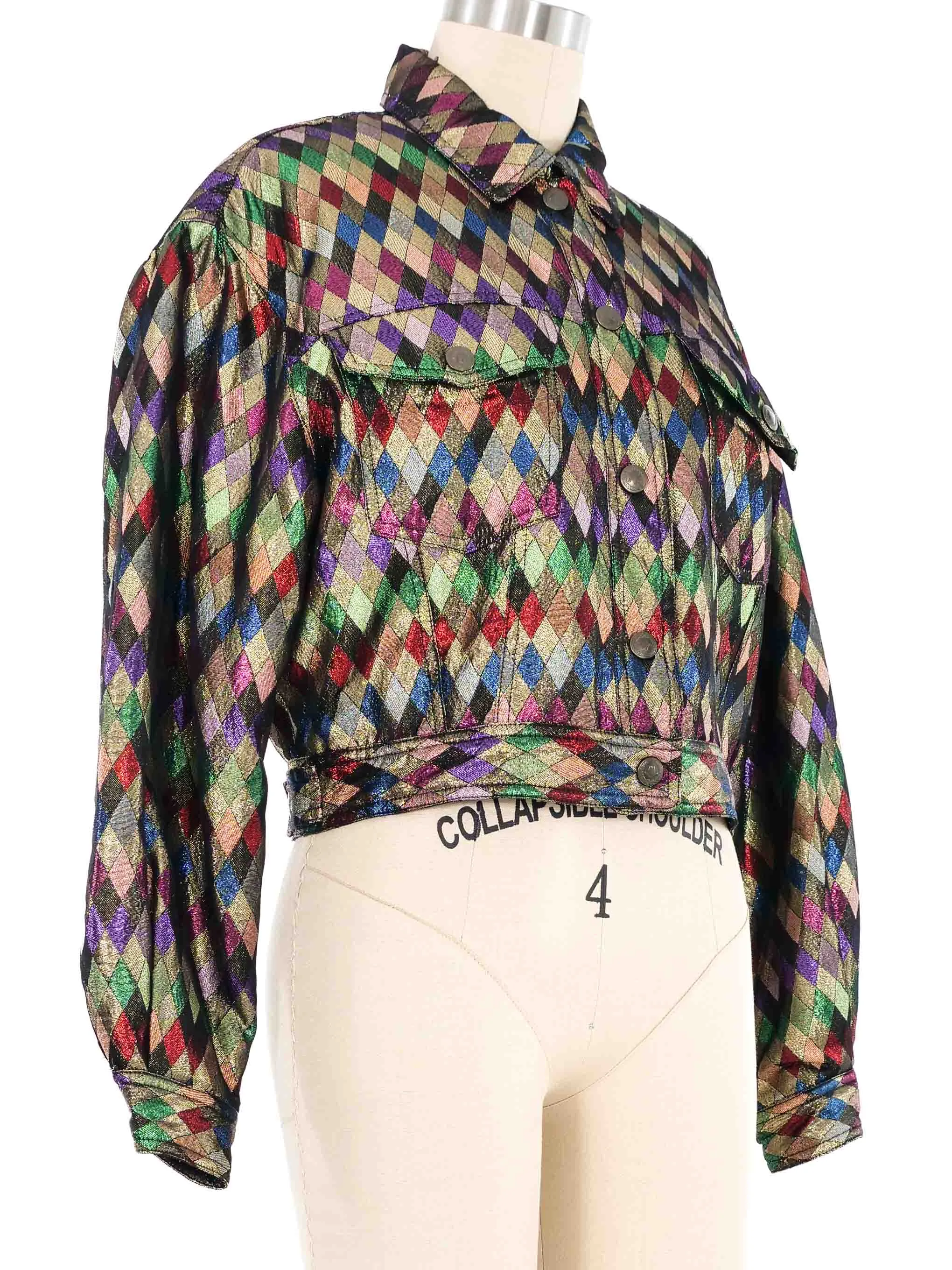 Moschino Harlequin Lamé Bomber Jacket