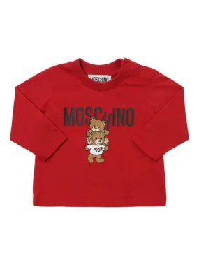 Moschino   Printed cotton jersey longsleeve t-shirt 