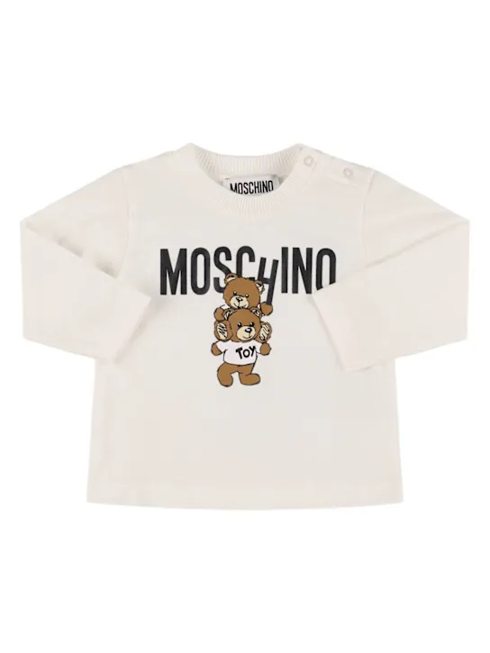 Moschino   Printed cotton jersey longsleeve t-shirt 