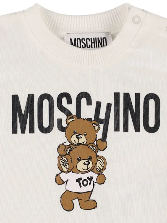 Moschino   Printed cotton jersey longsleeve t-shirt 