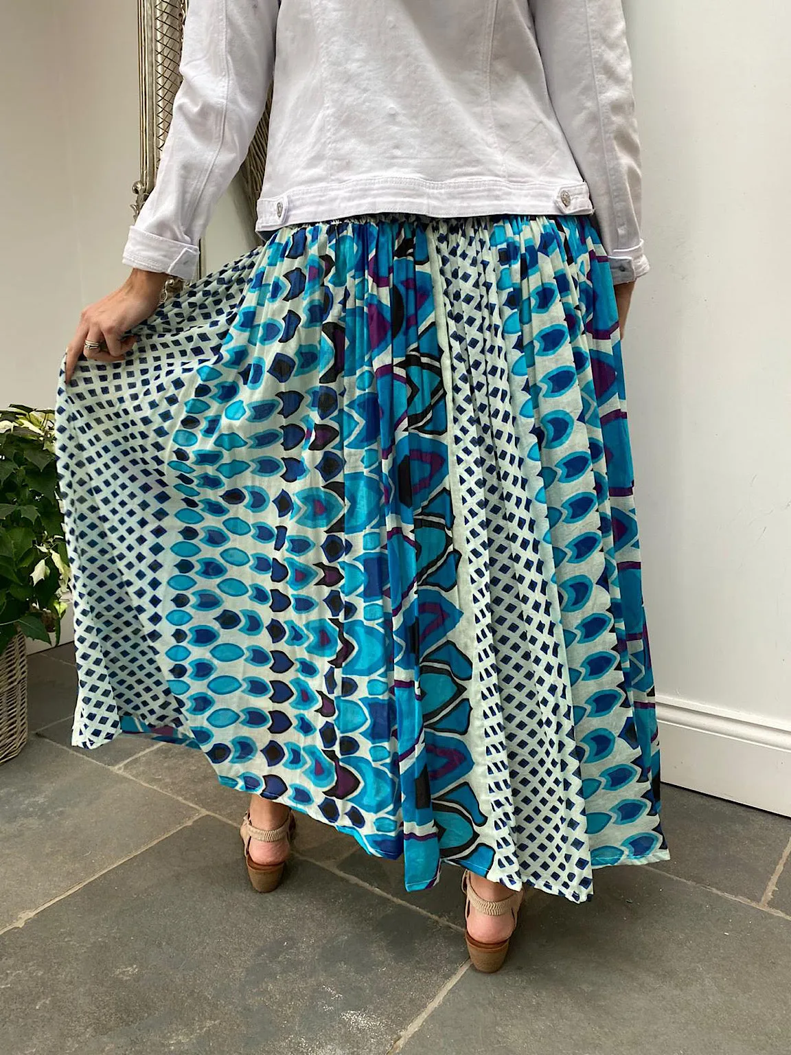 Multi Pattern Pleated Skirt Tally