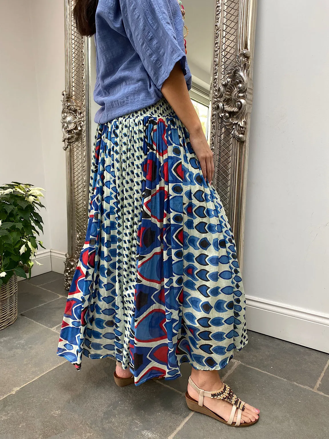 Multi Pattern Pleated Skirt Tally