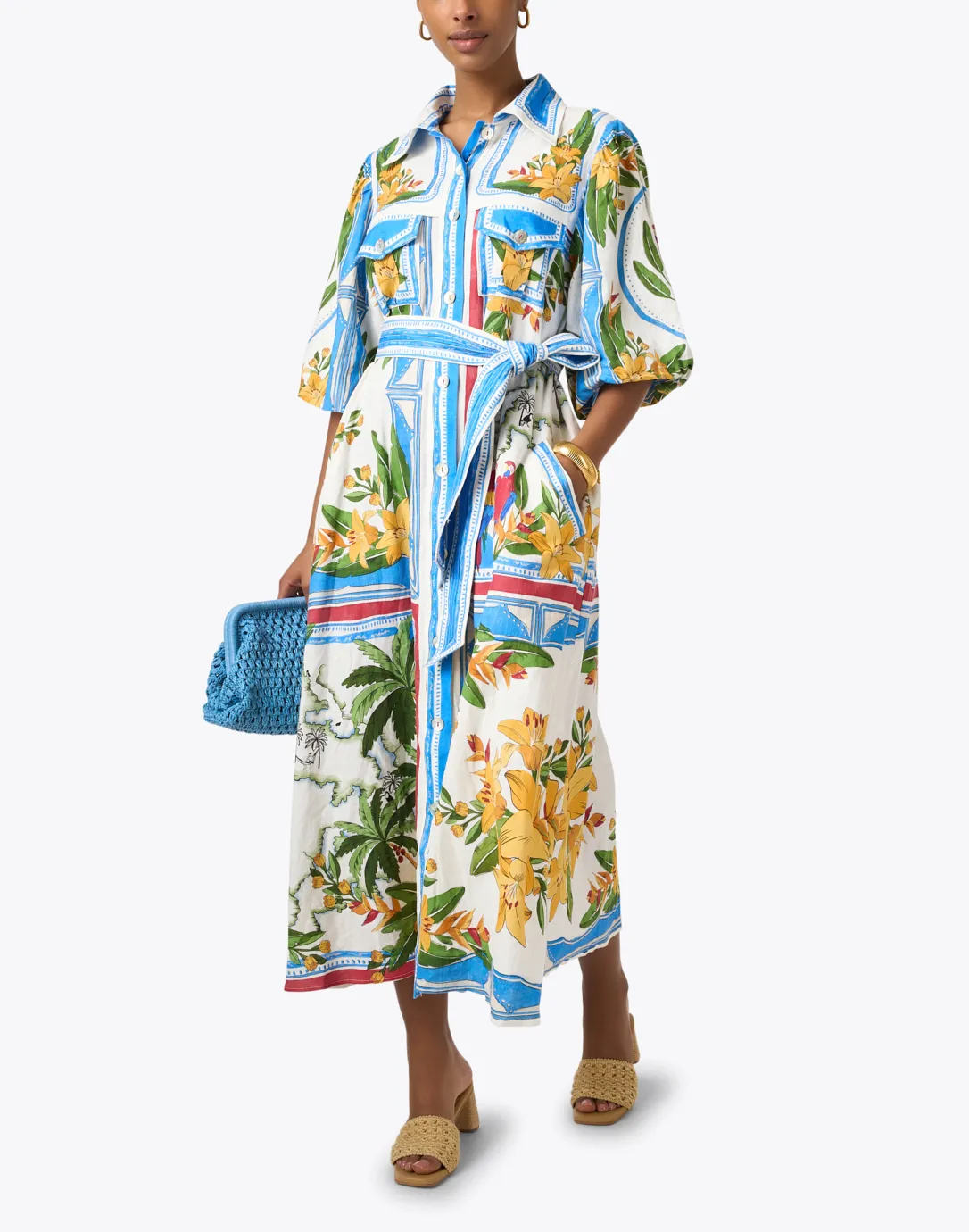 Multi Print Shirt Dress