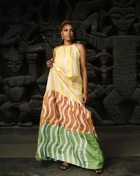 Nandi Sleeveless Multicolour Maxi Summer Dress