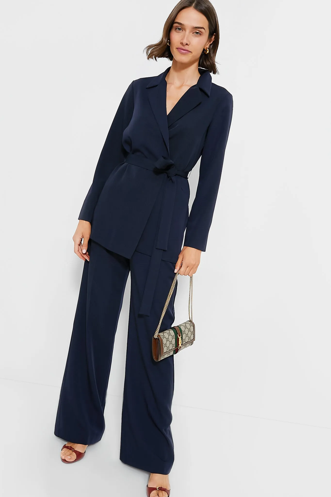 Navy Octavia Wrap Blazer