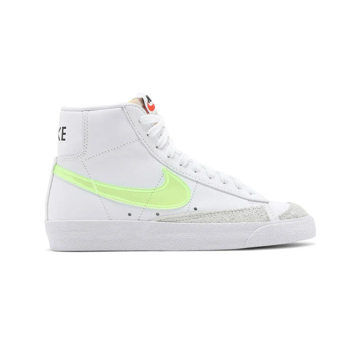 Nike Women's Blazer Mid '77 VNTG Essential White Volt Swoosh