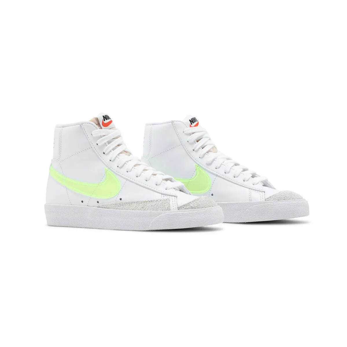 Nike Women's Blazer Mid '77 VNTG Essential White Volt Swoosh