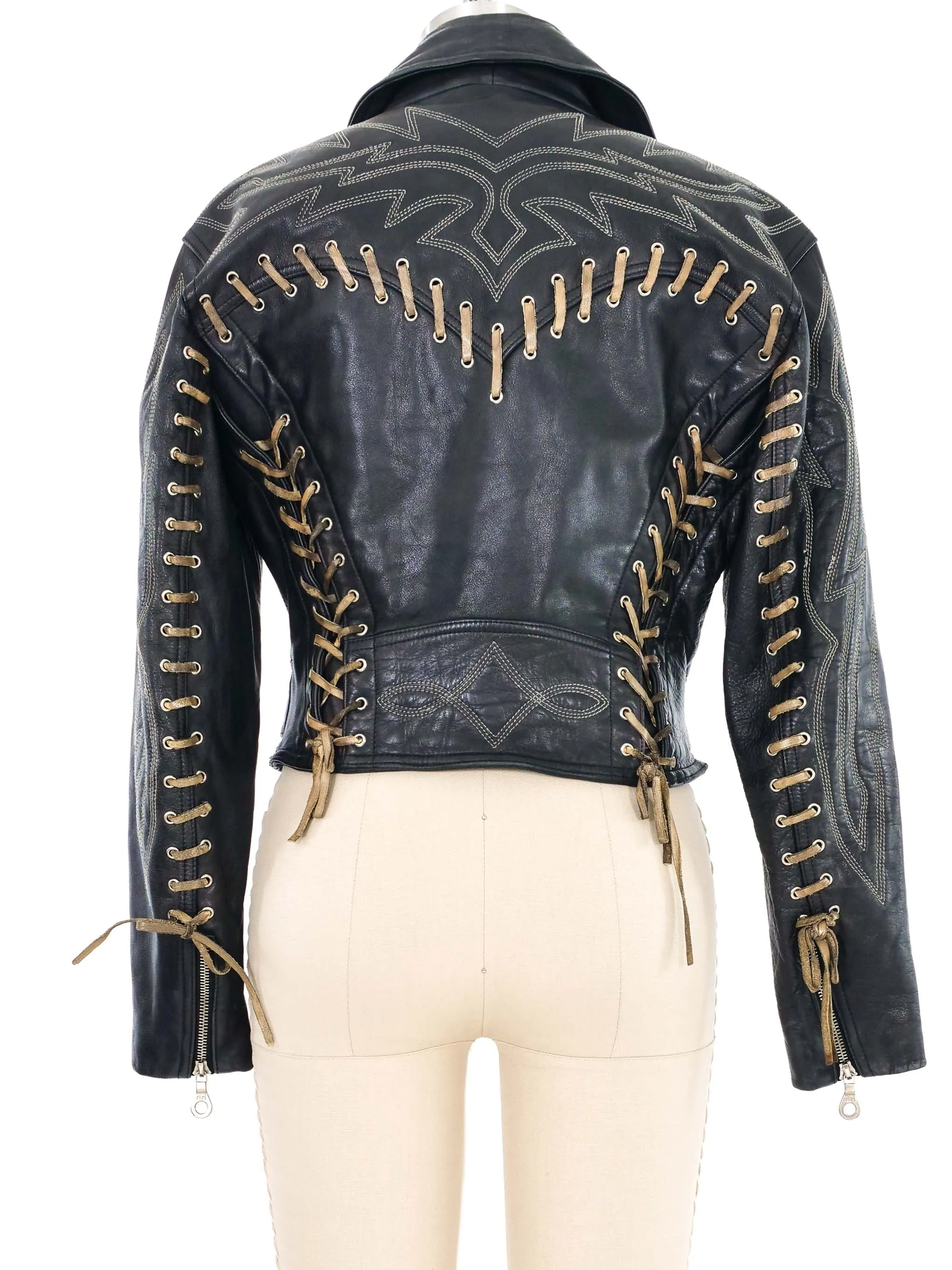 North Beach Leather Laced Western Motorcycle Jacket