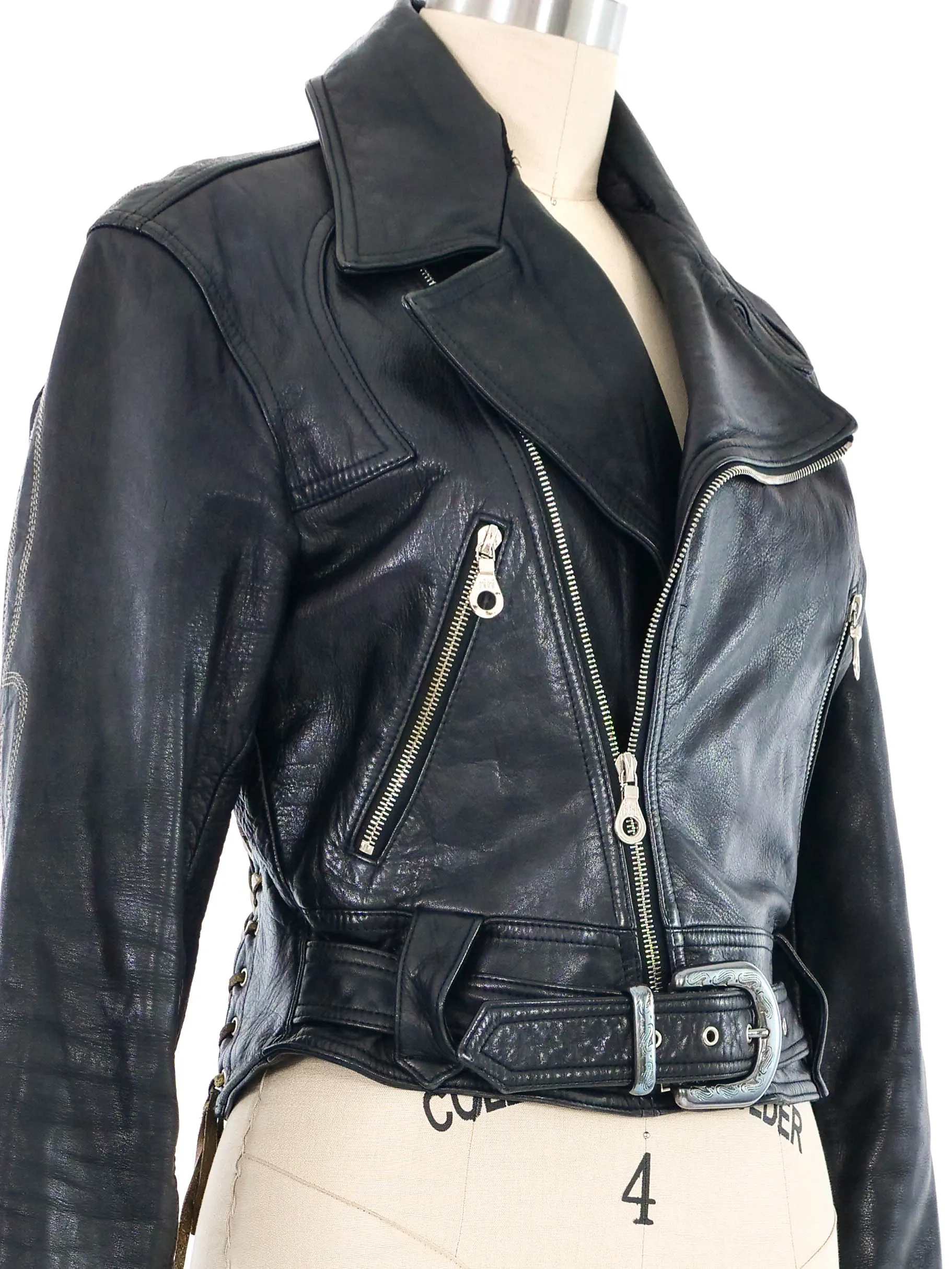 North Beach Leather Laced Western Motorcycle Jacket