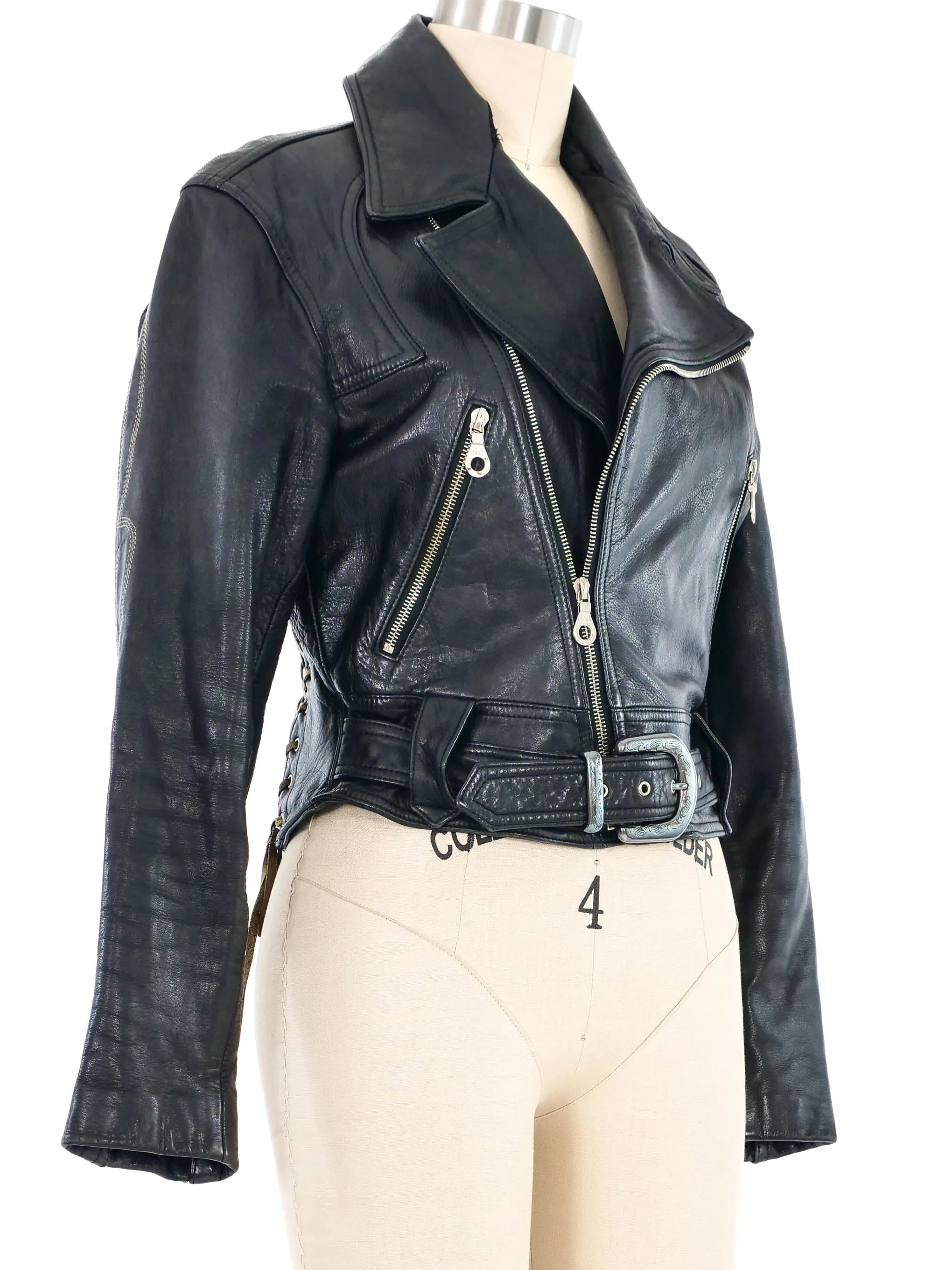 North Beach Leather Laced Western Motorcycle Jacket