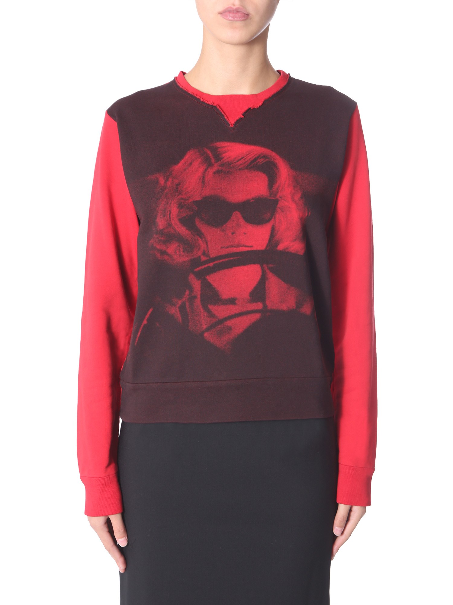 N°21    PRINTED ROUND NECK COTTON SWEATSHIRT