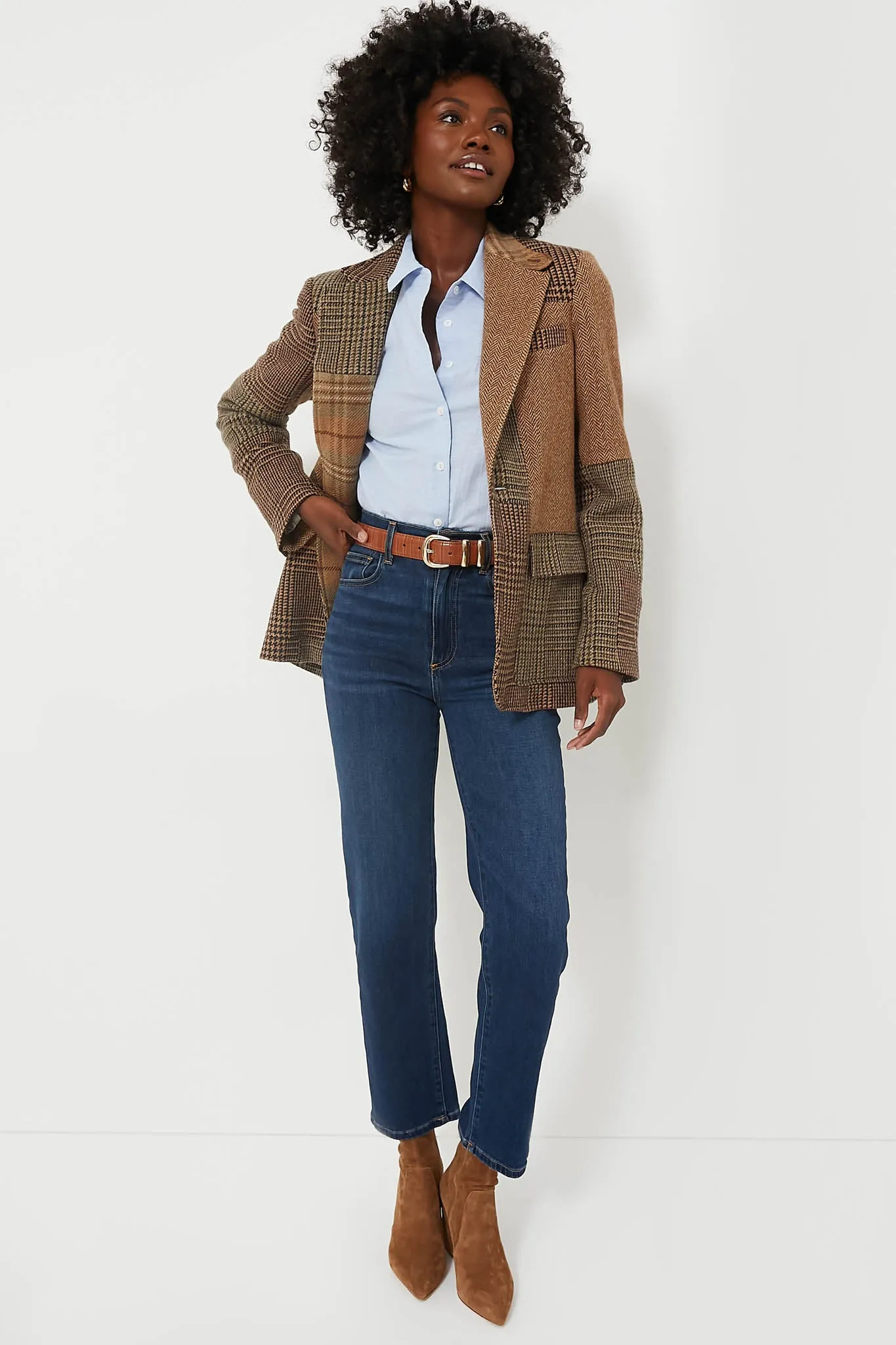 Olive Brown Multi Patchwork Heritage Blazer