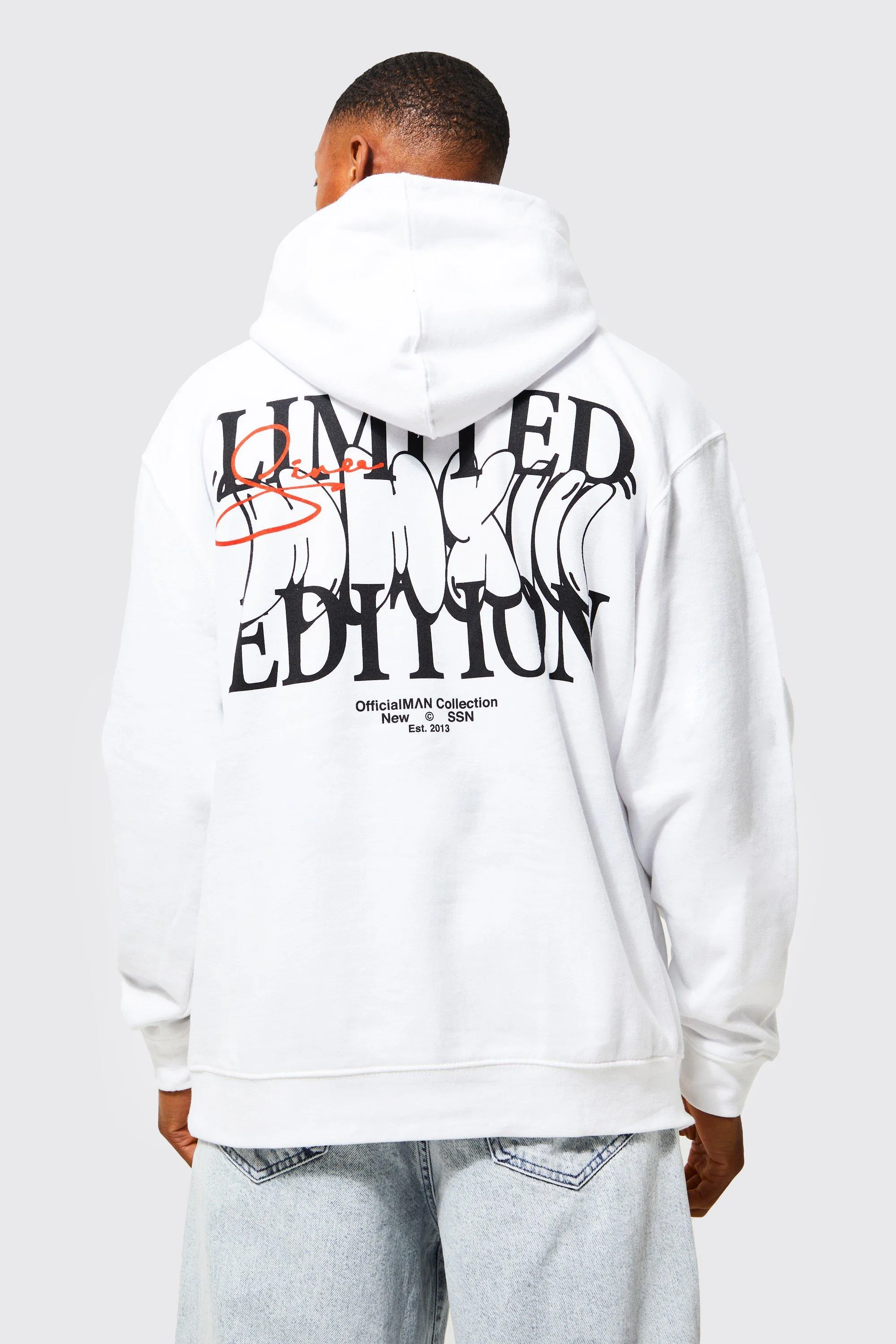 Oversized Limited Graffiti Graphic Hoodie | boohooMAN UK