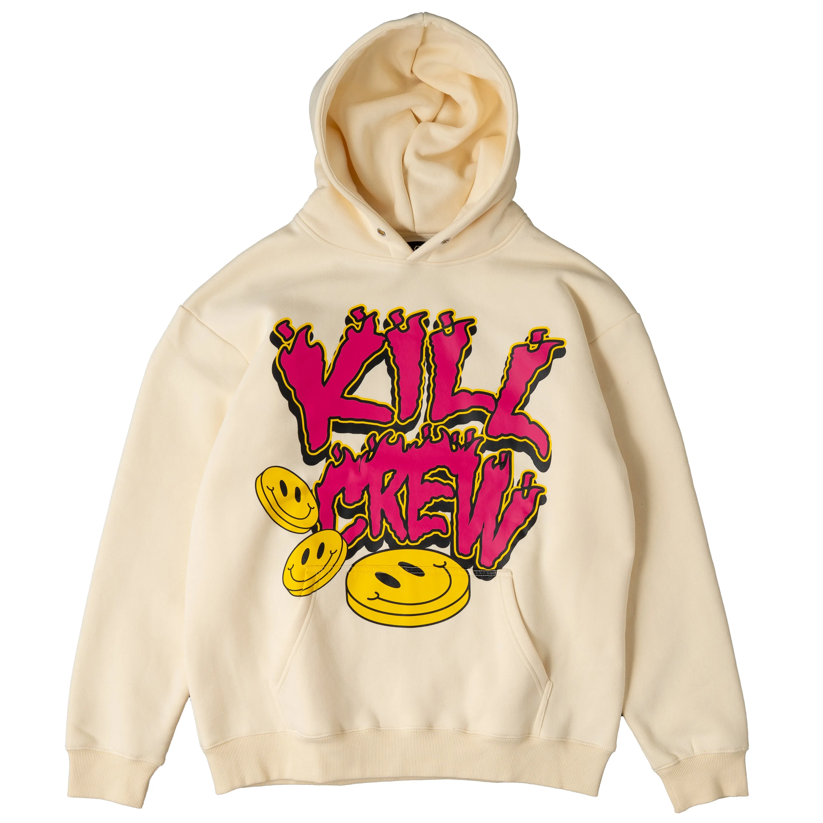 OVERSIZED LUX HAPPY PILLS HOODIE - CREAM