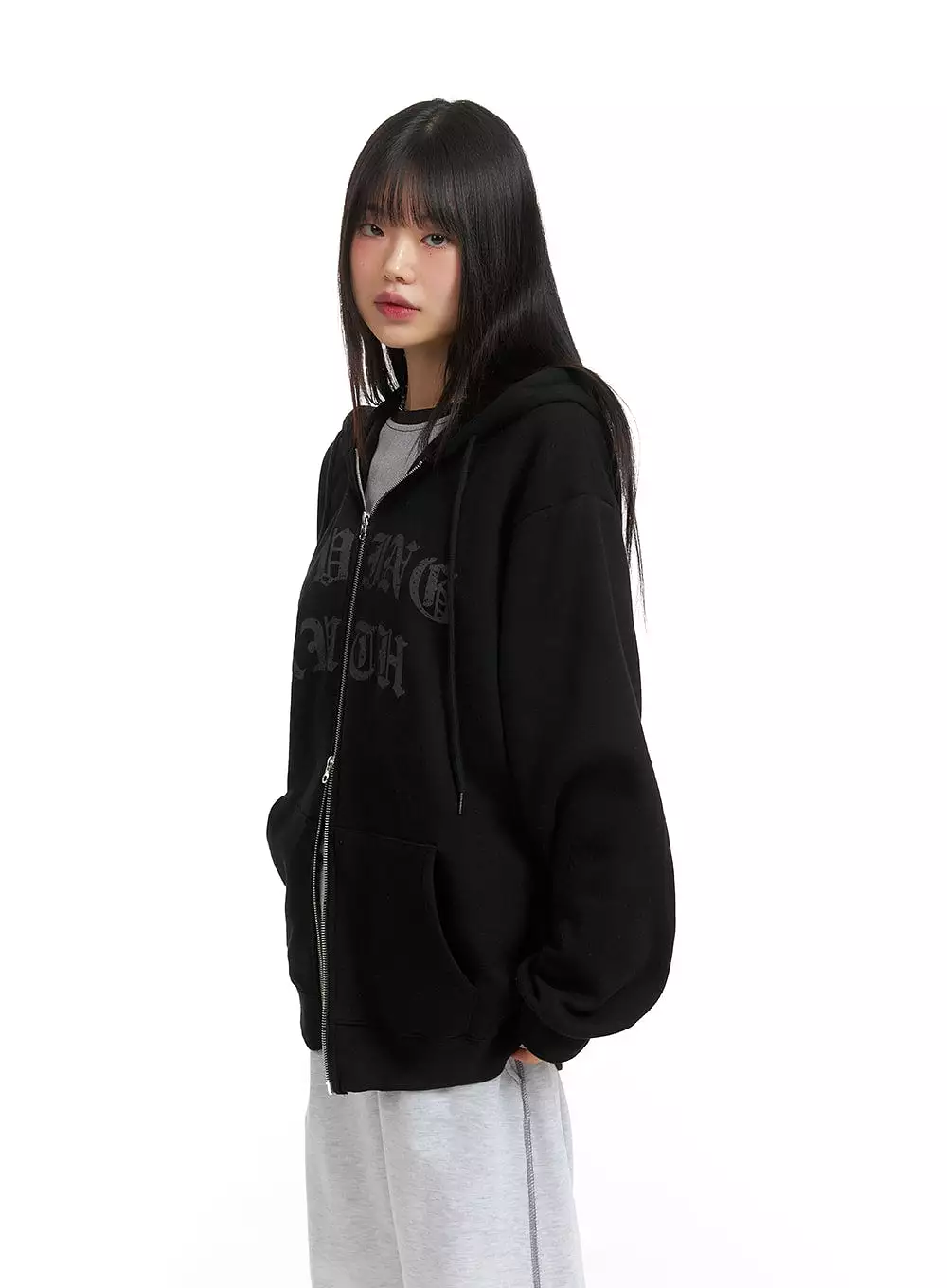 Oversized Zip-Up Hoodie CJ412