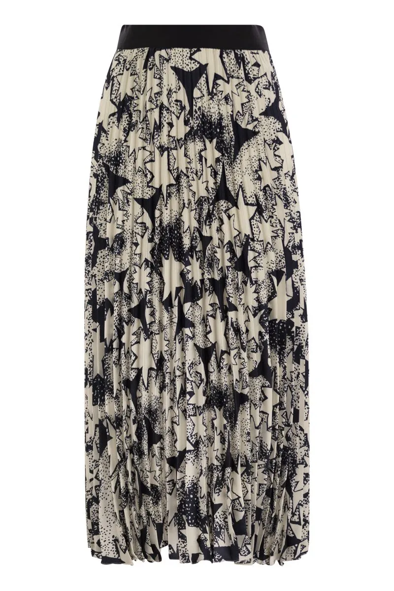 PAGANO - PLEATED SKIRT AND STAR PRINT