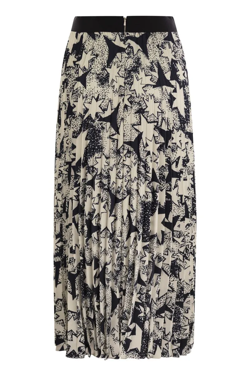 PAGANO - PLEATED SKIRT AND STAR PRINT