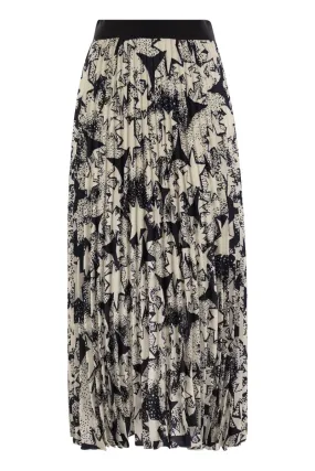 PAGANO - PLEATED SKIRT AND STAR PRINT