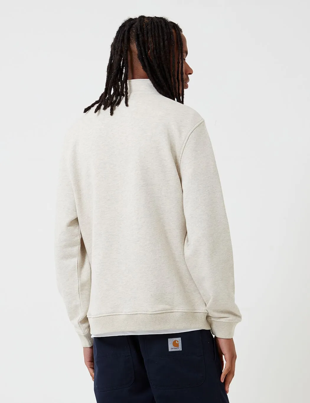 Parlez Davis Quarter Zip Sweat - Grey Heather