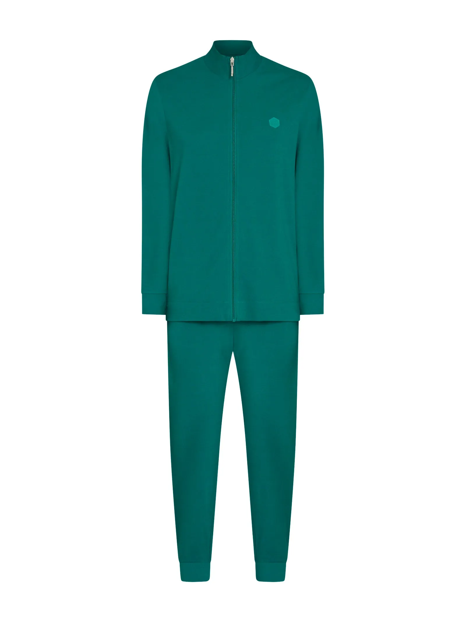 Pigiama a tuta in Eco Cotton Piquet Stretch - Aventurine