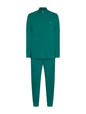 Pigiama a tuta in Eco Cotton Piquet Stretch - Aventurine