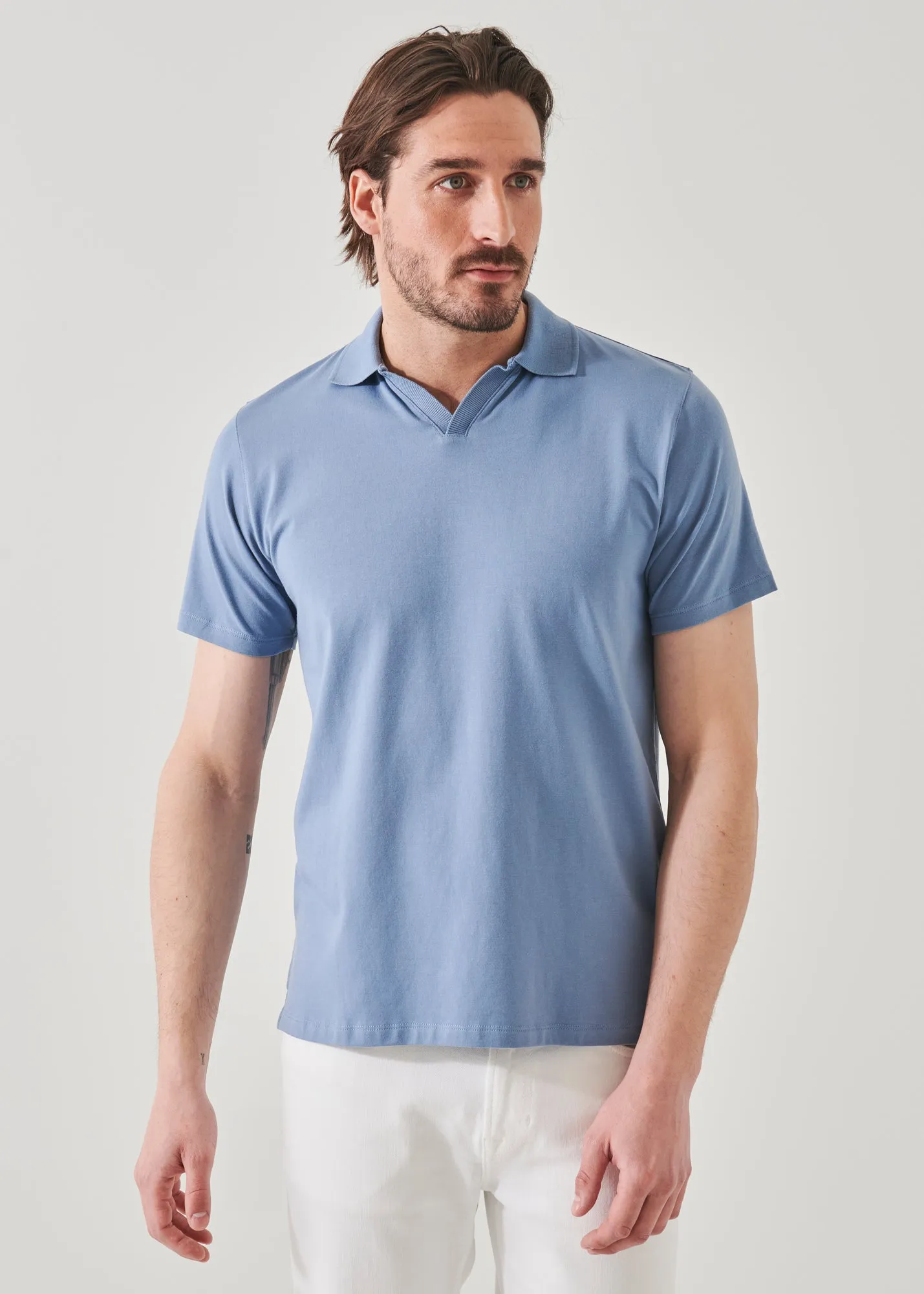 PIMA COTTON STRETCH OPEN POLO