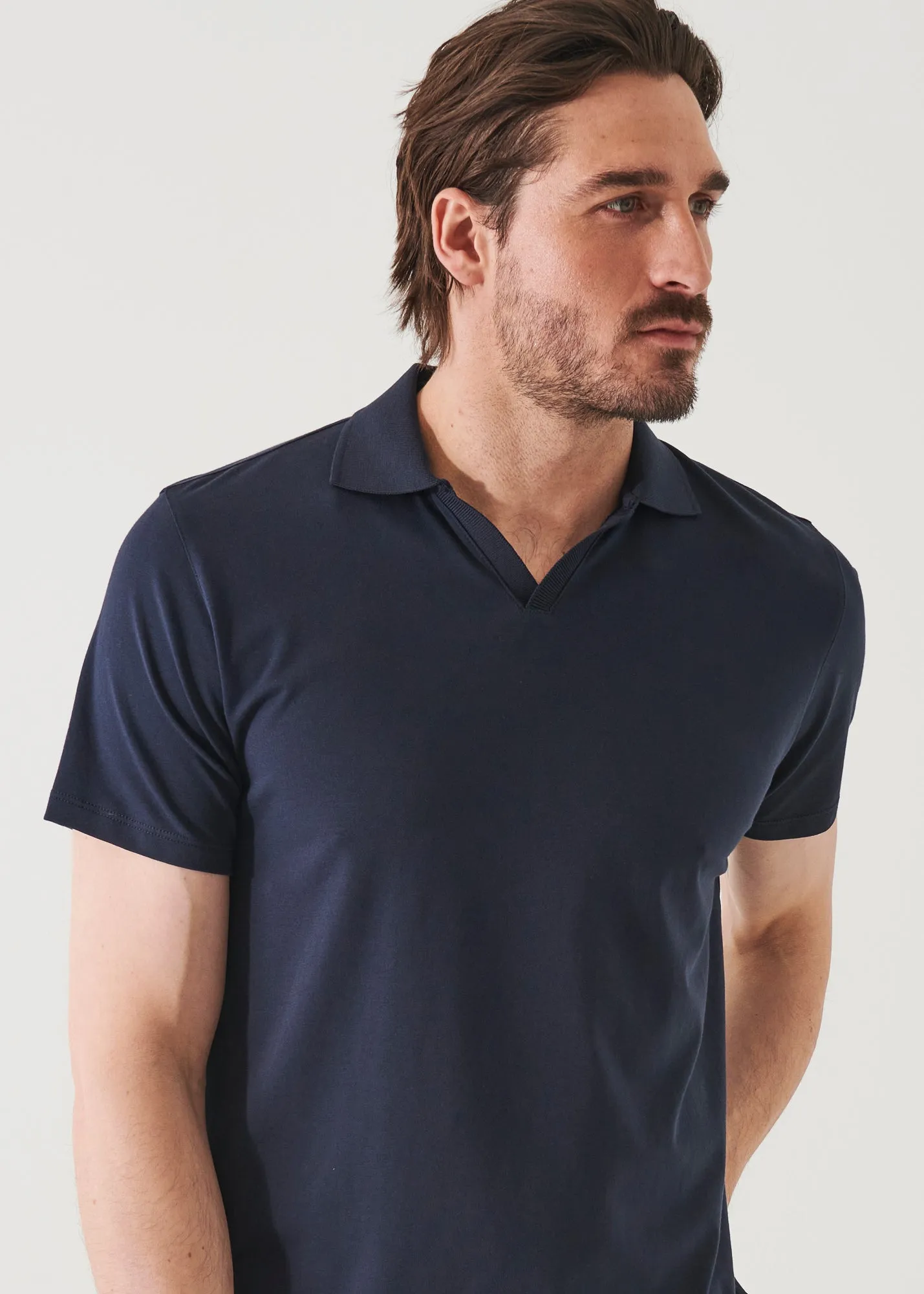 PIMA COTTON STRETCH OPEN POLO