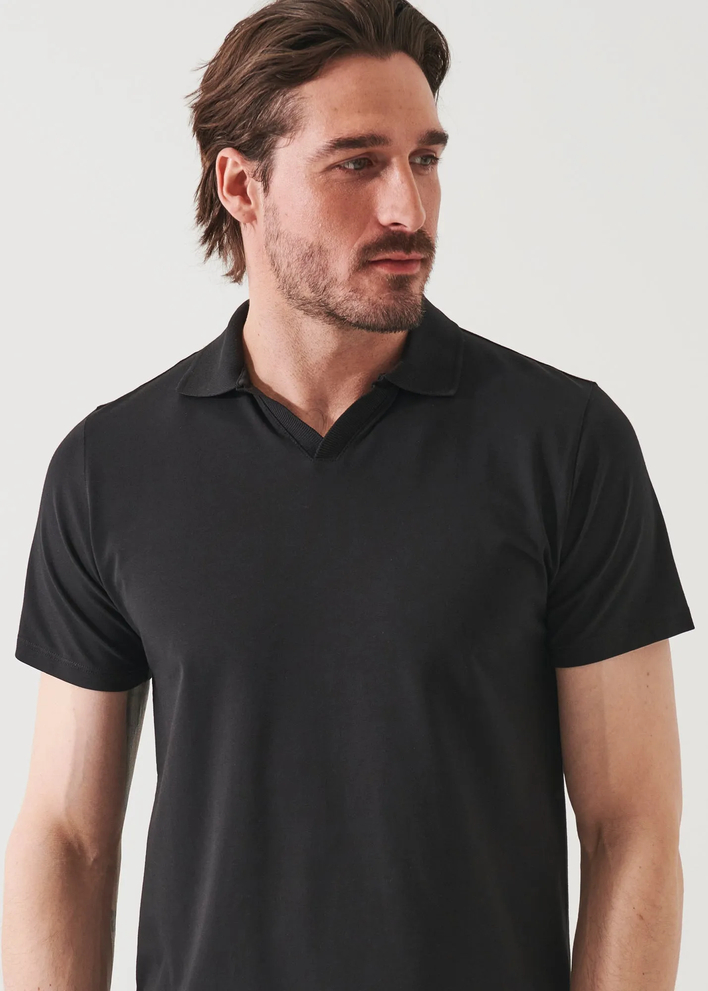 PIMA COTTON STRETCH OPEN POLO