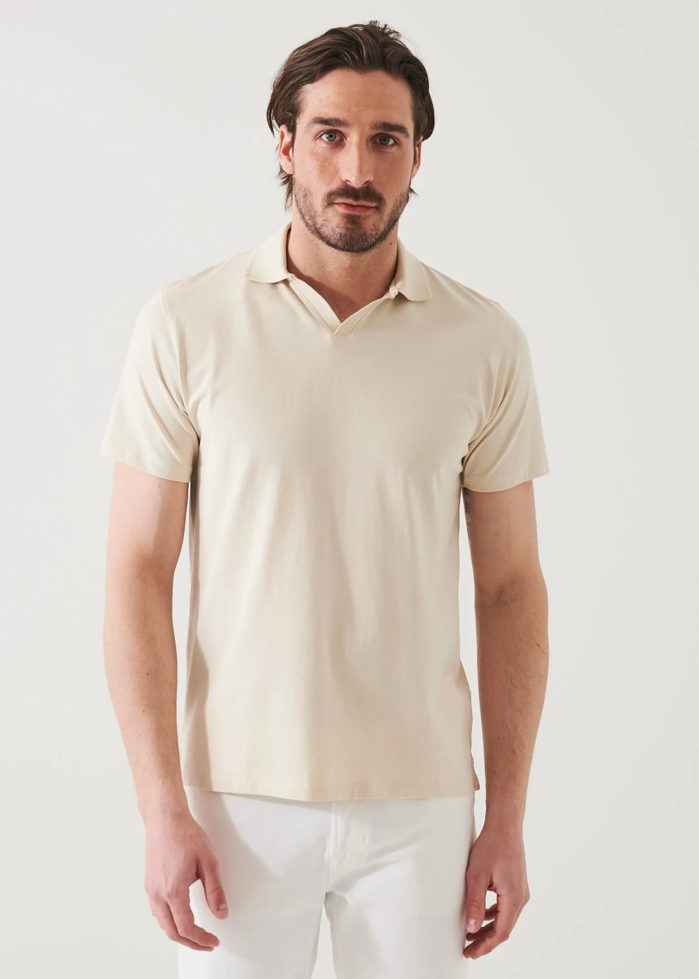 PIMA COTTON STRETCH OPEN POLO