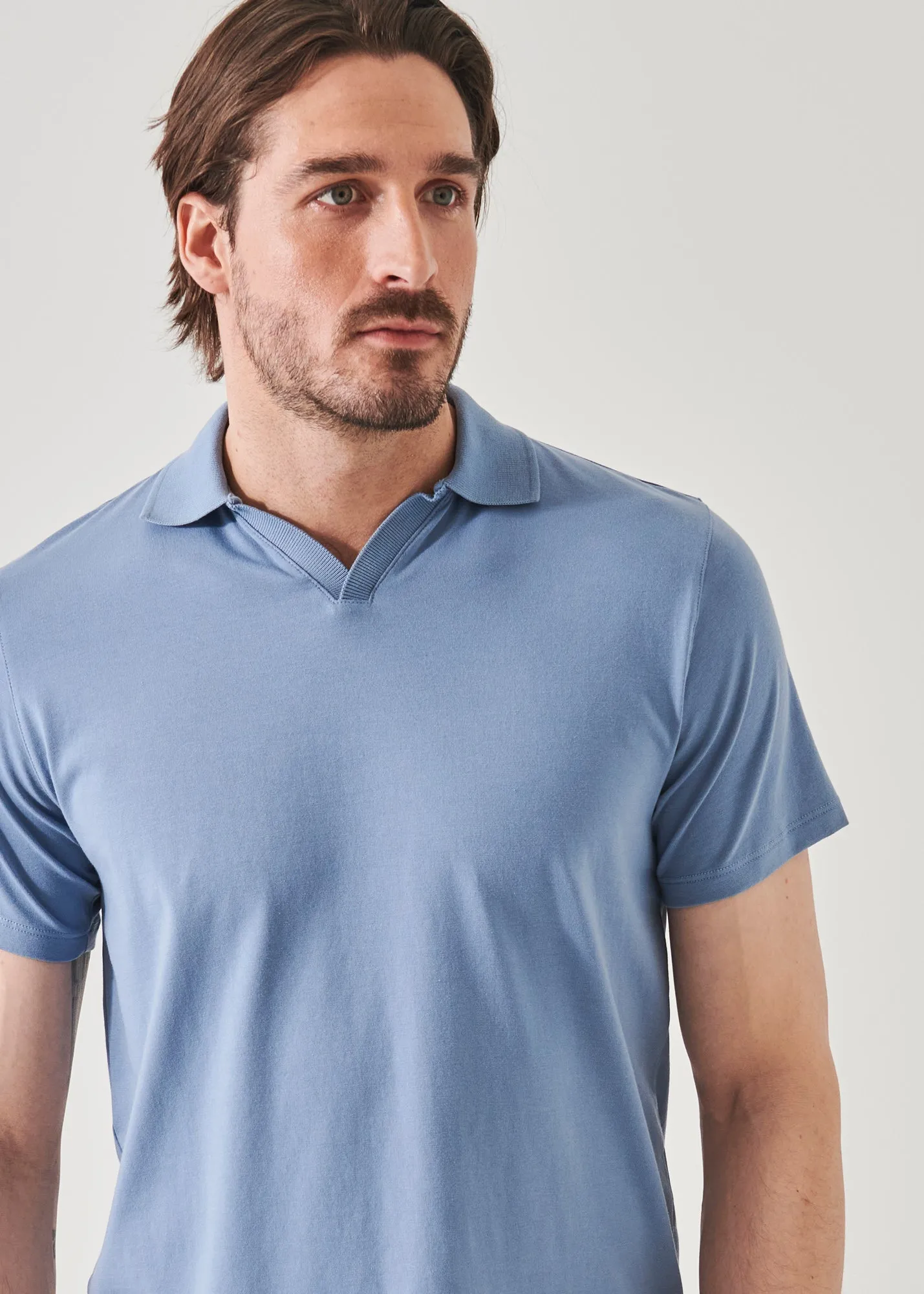 PIMA COTTON STRETCH OPEN POLO